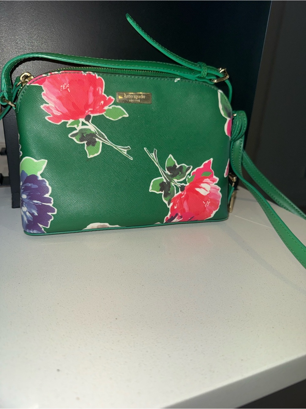 kate spade Green Floral Crossbody Bag